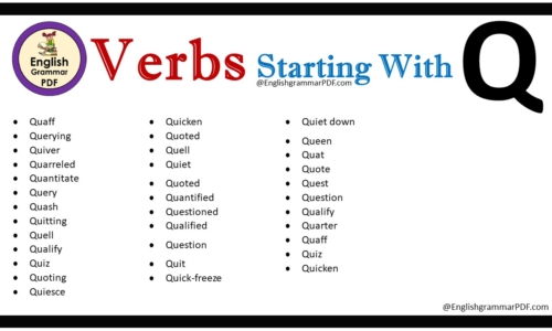 Verbs That Start With Q