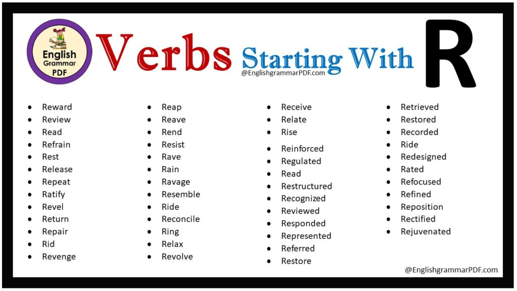 verbs that start with r