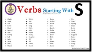 verbs that start with s