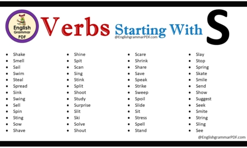 Verbs That Start With S