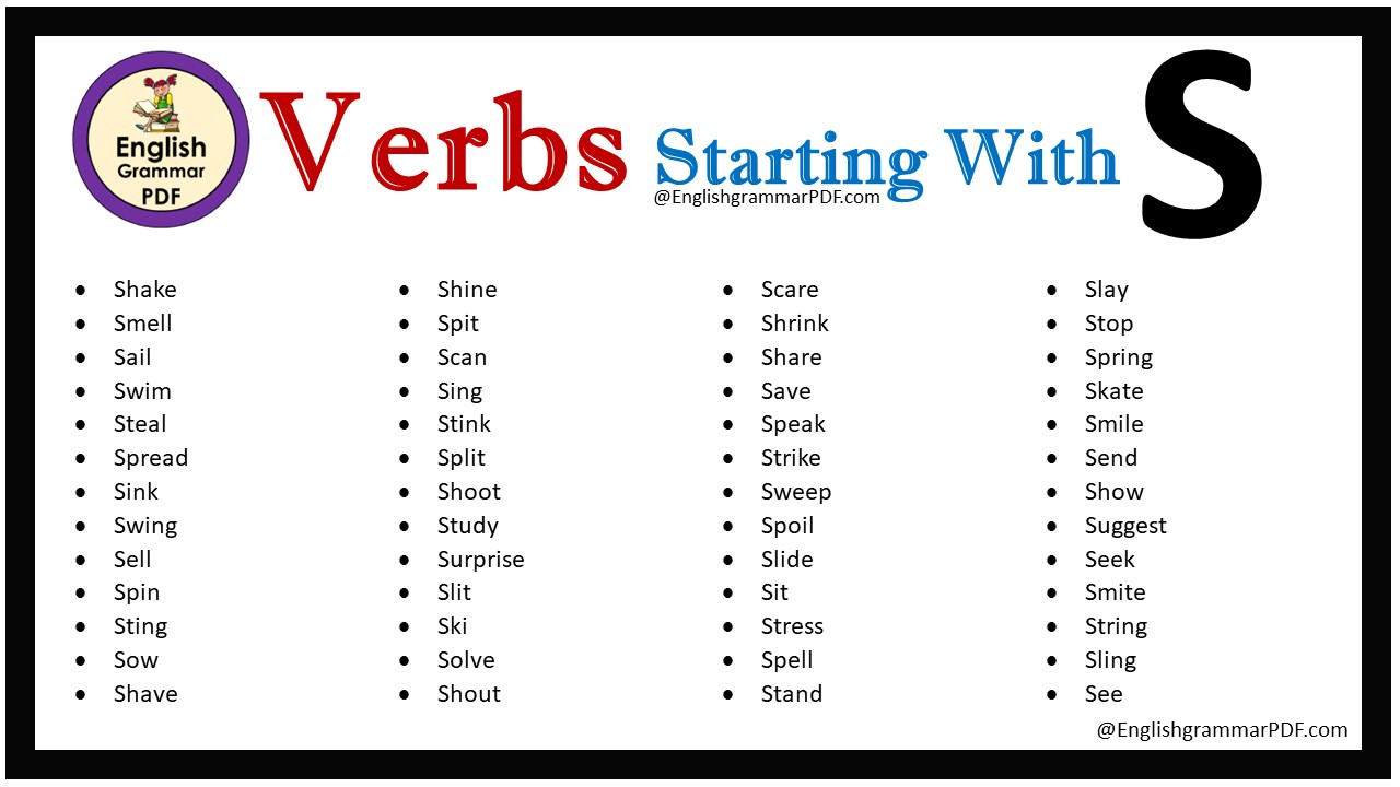 Verbs That Start With S English Grammar Pdf