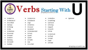 verbs that start with u