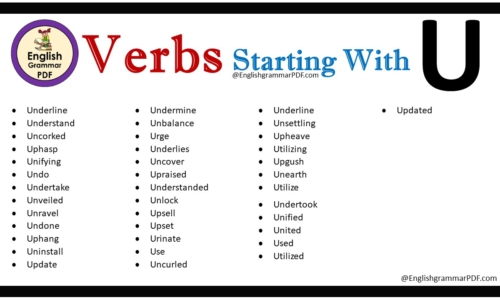 Verbs That Start With U