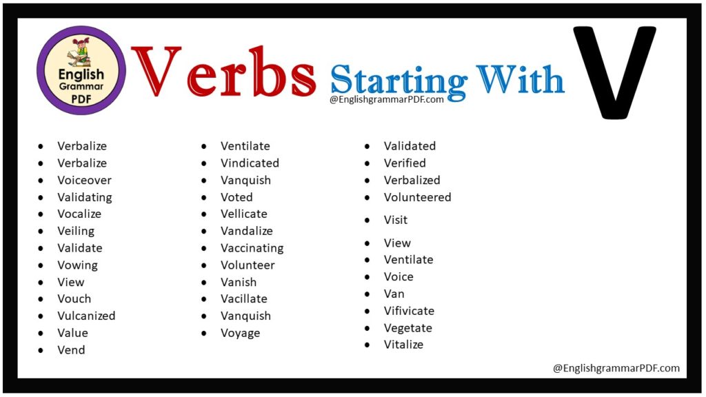 verbs that start with v