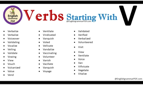 Verbs That Start With V