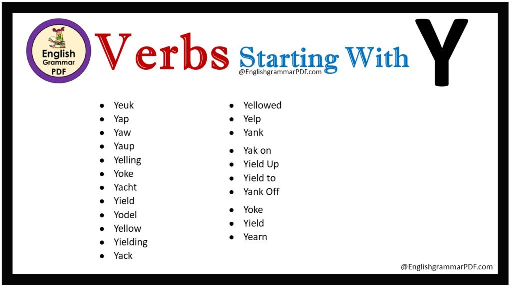 verbs that start with y 1