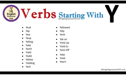 Verbs That Start With Y