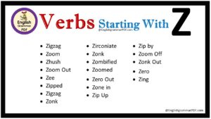 verbs that start with z 1