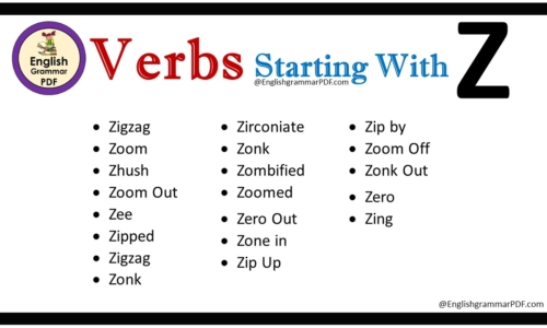 Verbs That Start With Z