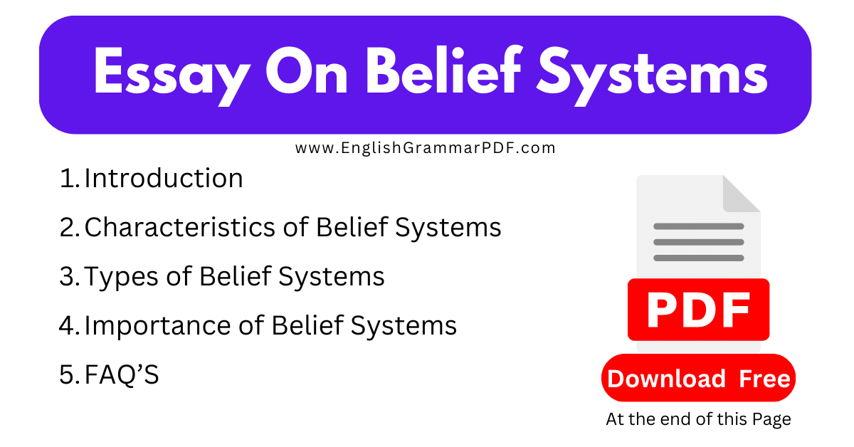 Essay On Belief Systems