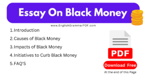 Essay On Black Money