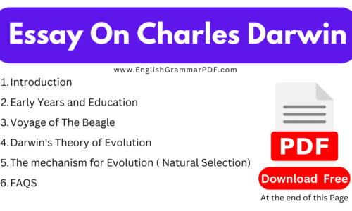 1000 Words Essay On Charles Darwin -(Download Free PDF)