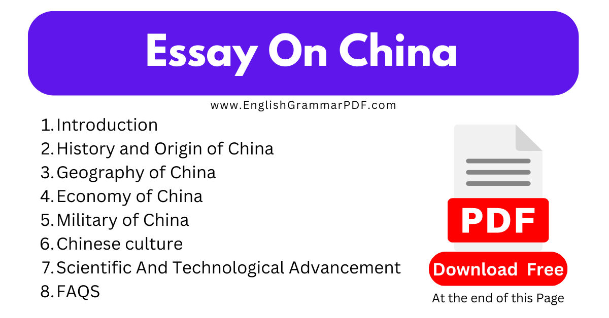 Essay On China