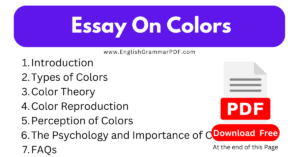 Essay On Colors