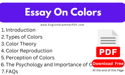 1000 Words Essay On Colors -(Download Free PDF)