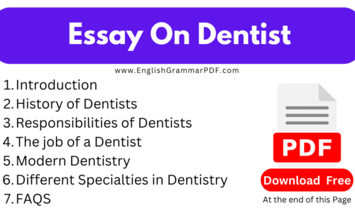 1000 Words Essay On Dentist -(Download Free PDF)