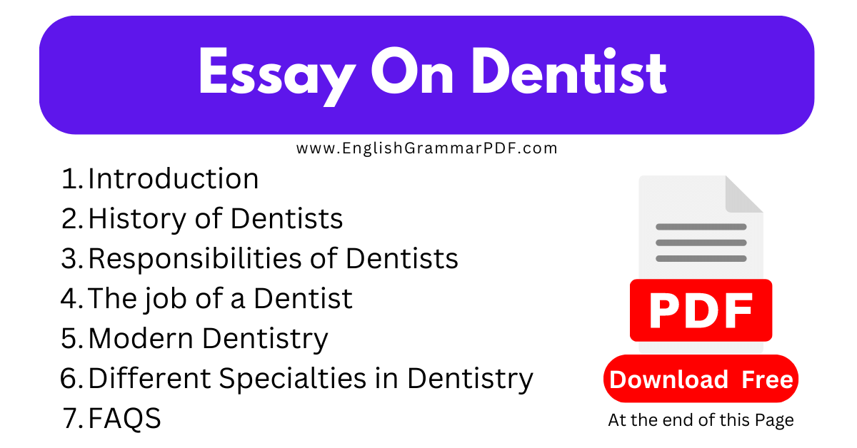 Essay On Dentist