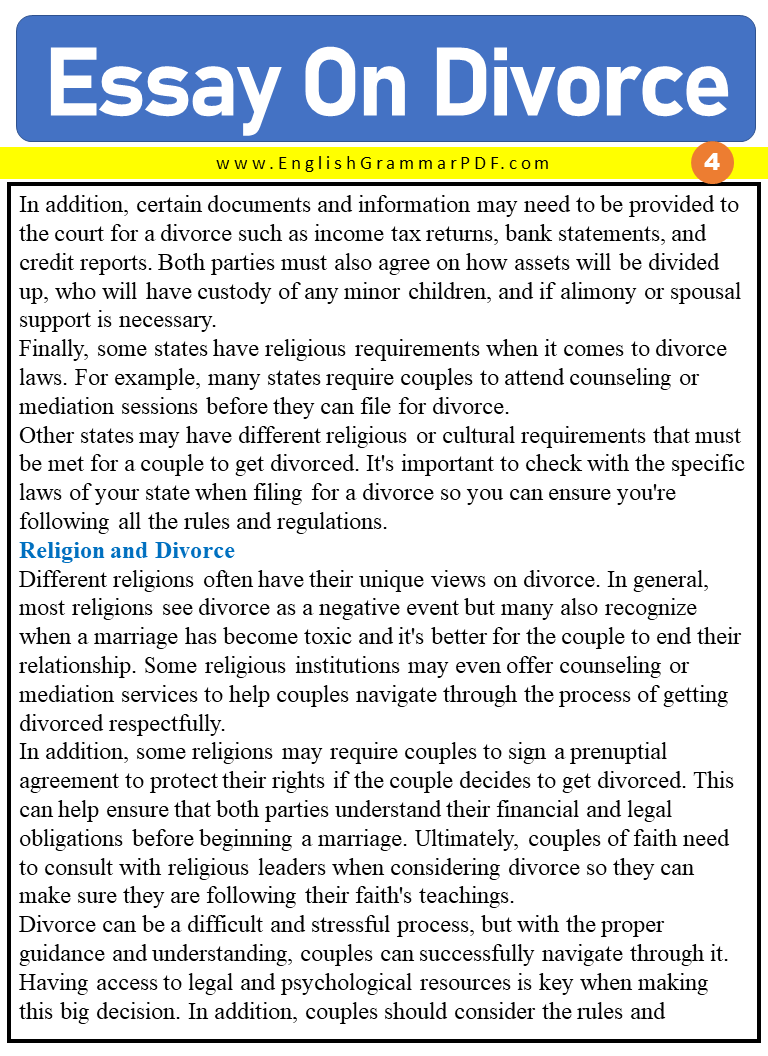 Essay On Divorce 4