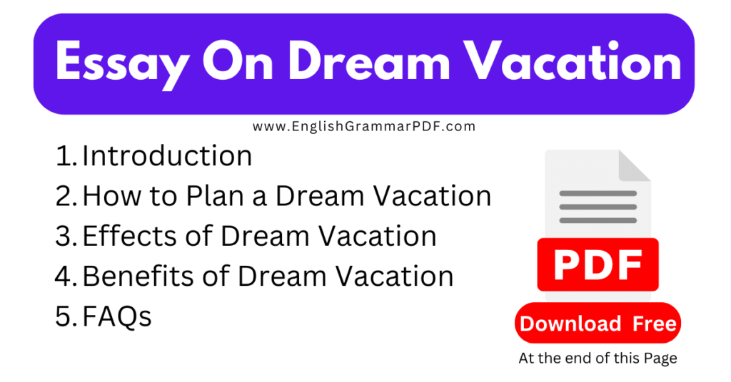 a dream vacation essay