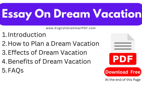 1000 Words Essay On Dream Vacation -(Download Free PDF)