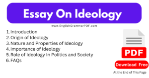 Essay On Ideology