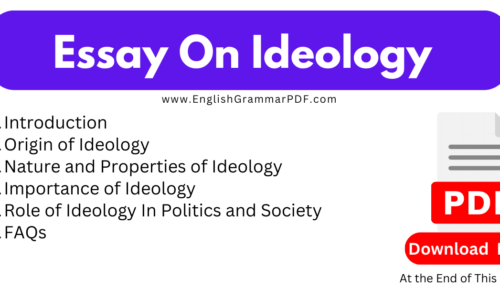 1000 Words Essay On Ideology – Free English Essays