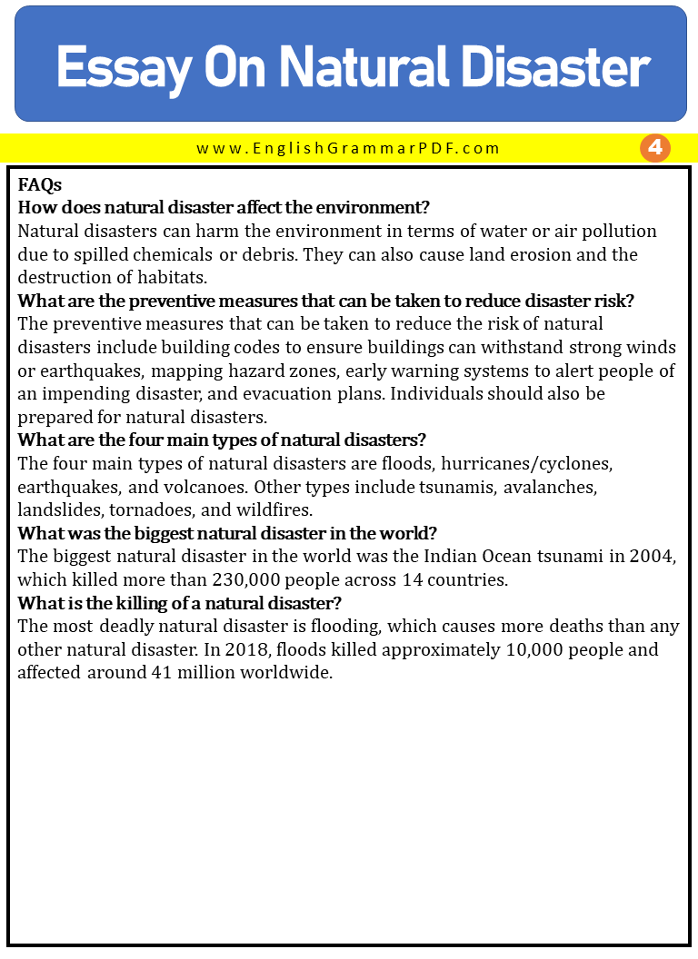 Essay On Natural Disaster 5