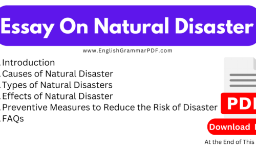 1000 Words Essay On Natural Disaster – Free English Essays