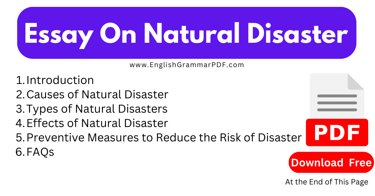 Essay On Natural Disaster