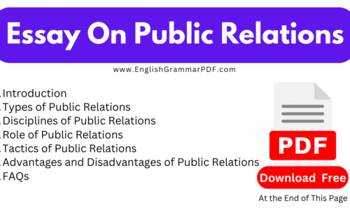 1000 Words Free Essay On Public Relations (Download PDF)