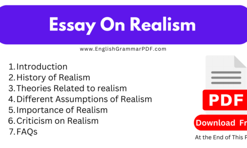 1000 Words Essay On Realism – Free English (PDF)