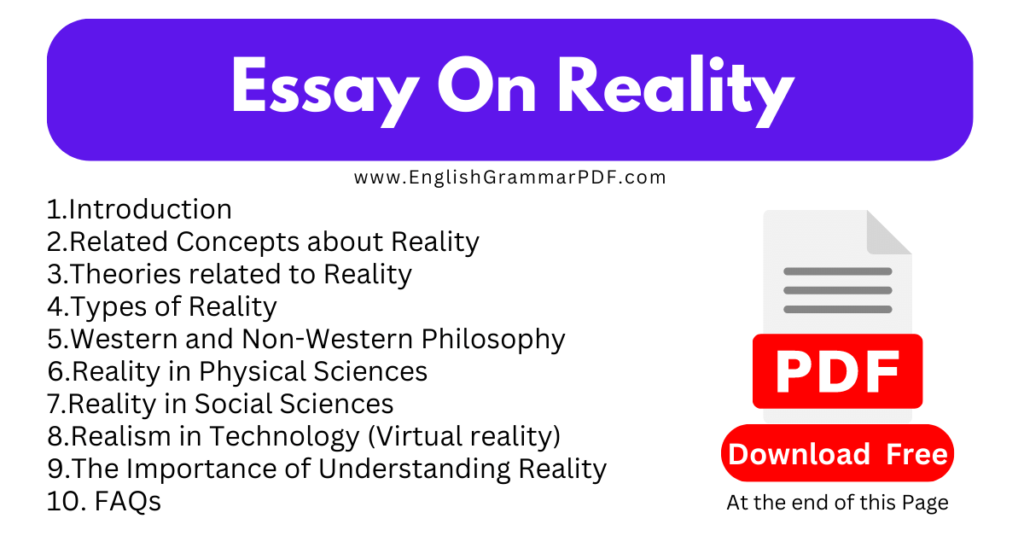 Essay On Reality structure