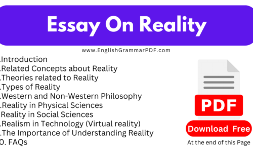 1000 Words English Essay On Reality -(Download Free PDF)