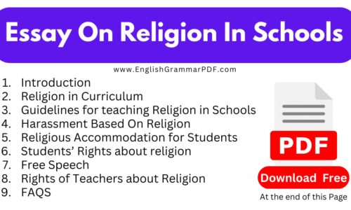 1000 Words Essay On Religion In Schools -(Download Free PDF)