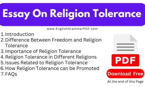 1000 Words English Essay On Religion Tolerance -(Download Free PDF)