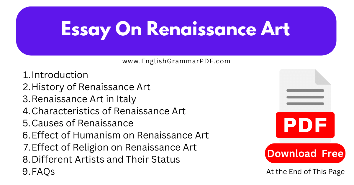 Essay On Renaissance Art