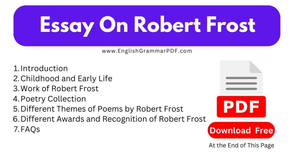 Essay On Robert Frost