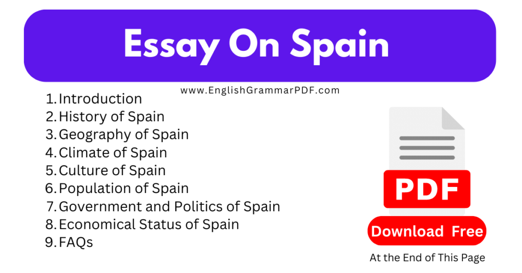 Essay On Spain