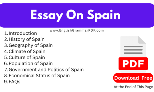 1000 Words Free Essay On Spain (Download PDF)