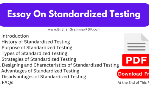 1000 Words Essay On Standardized Testing – Free Download PDF