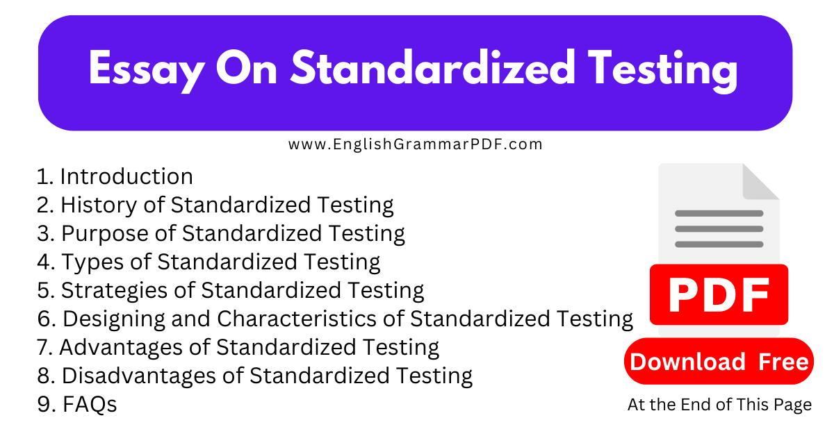 Essay On Standardized Testing