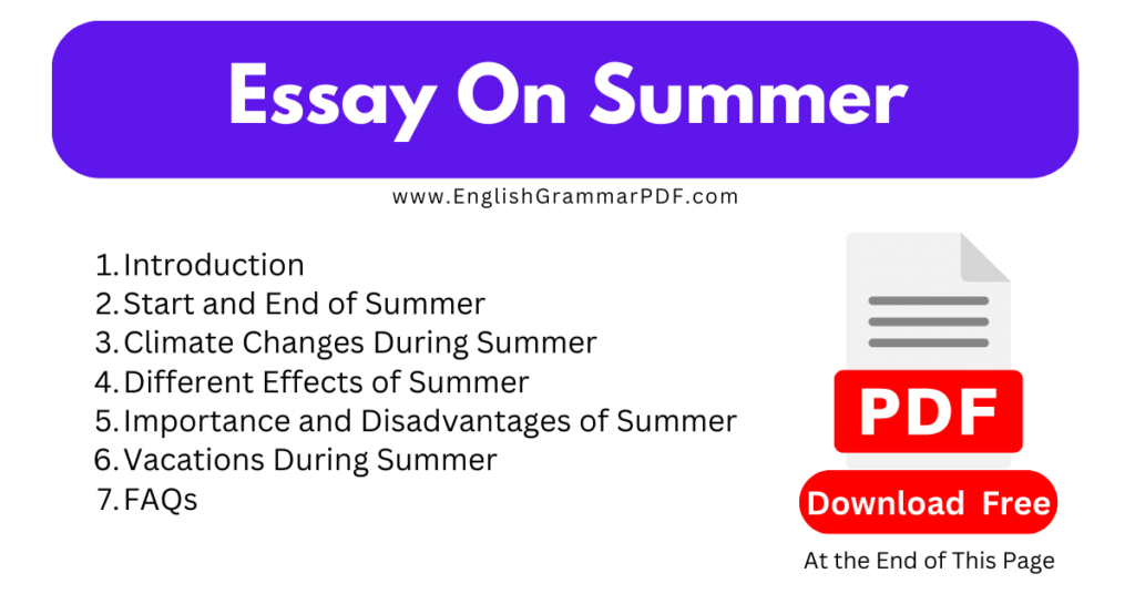 Essay On Summer