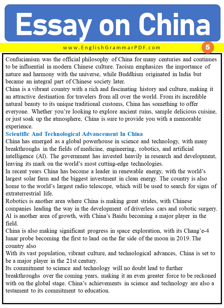 Essay on China 5