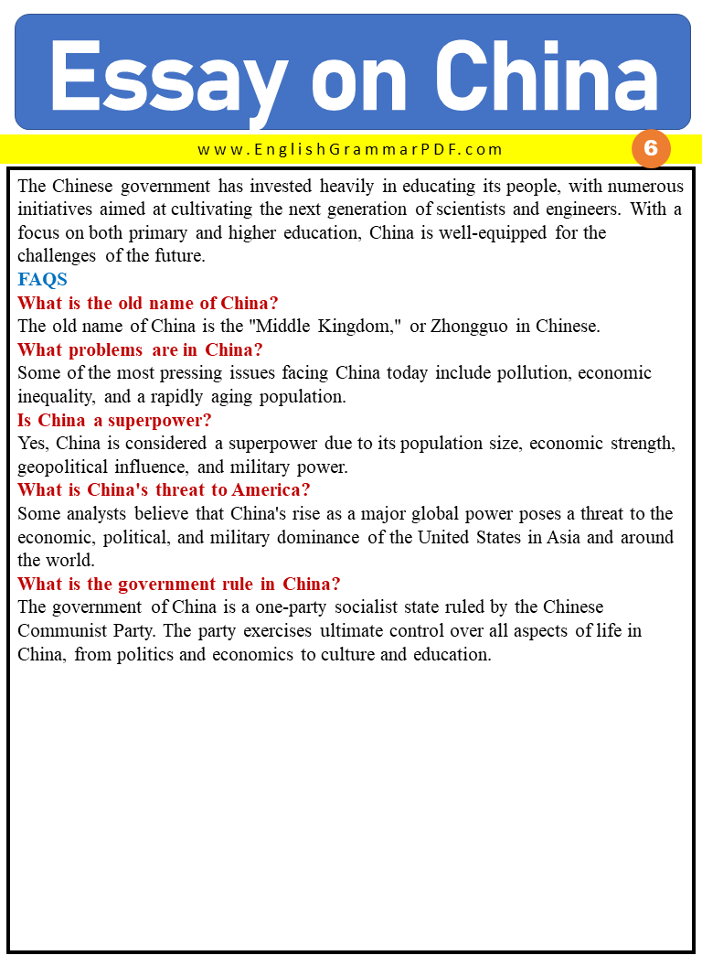 Essay on China 6