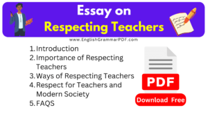 Essay on Respecting Teachers