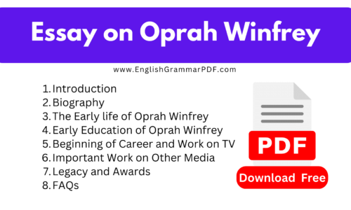 1000 Words Essay on Oprah Winfrey -(Download Free PDF)