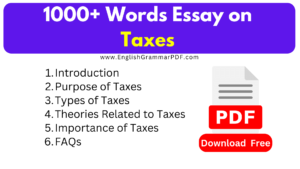 Essay on Taxes