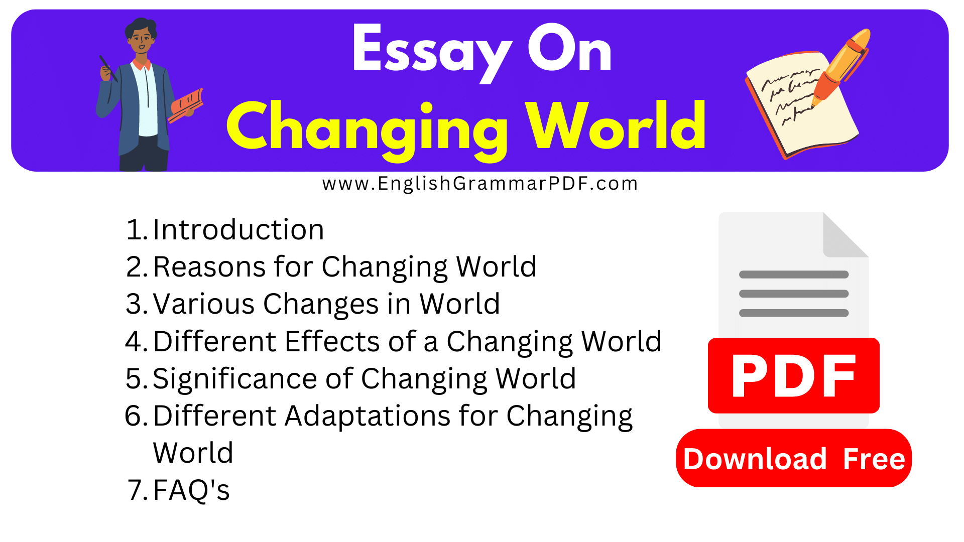 Essay On Changing World