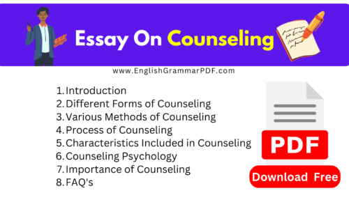 Essay On Counseling -1300 Words (Free Download)