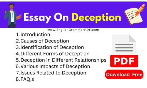 Essay On Deception -1400 Words (Download Free PDF)